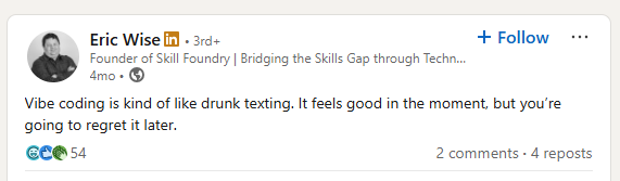 LinkedIn developer experience sharing